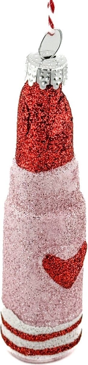 HomeBound by KY | Kersthanger lippenstift glitter | 2,7x2,7x10cm | kerst | kerstbal