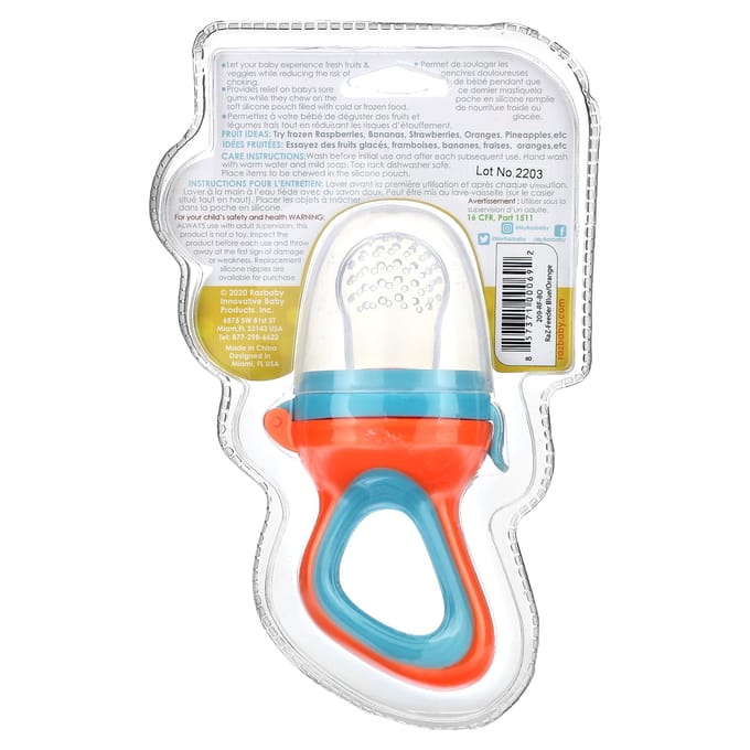 RaZbaby, Raz-feeder, 6m+, rood & blauw, 1 feeder white