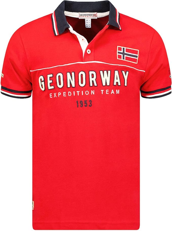 Polo Shirt Heren Rood Geographical Norway Expedition Kerato - L