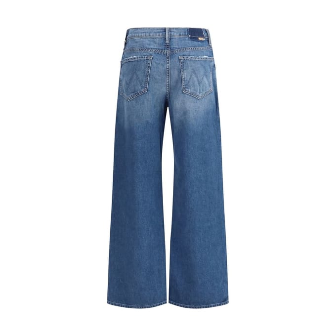 Mother Denim Blauwe Katoenen Flared Jeans