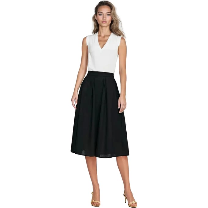Plissé midi-rok voor dames Nife Rayon