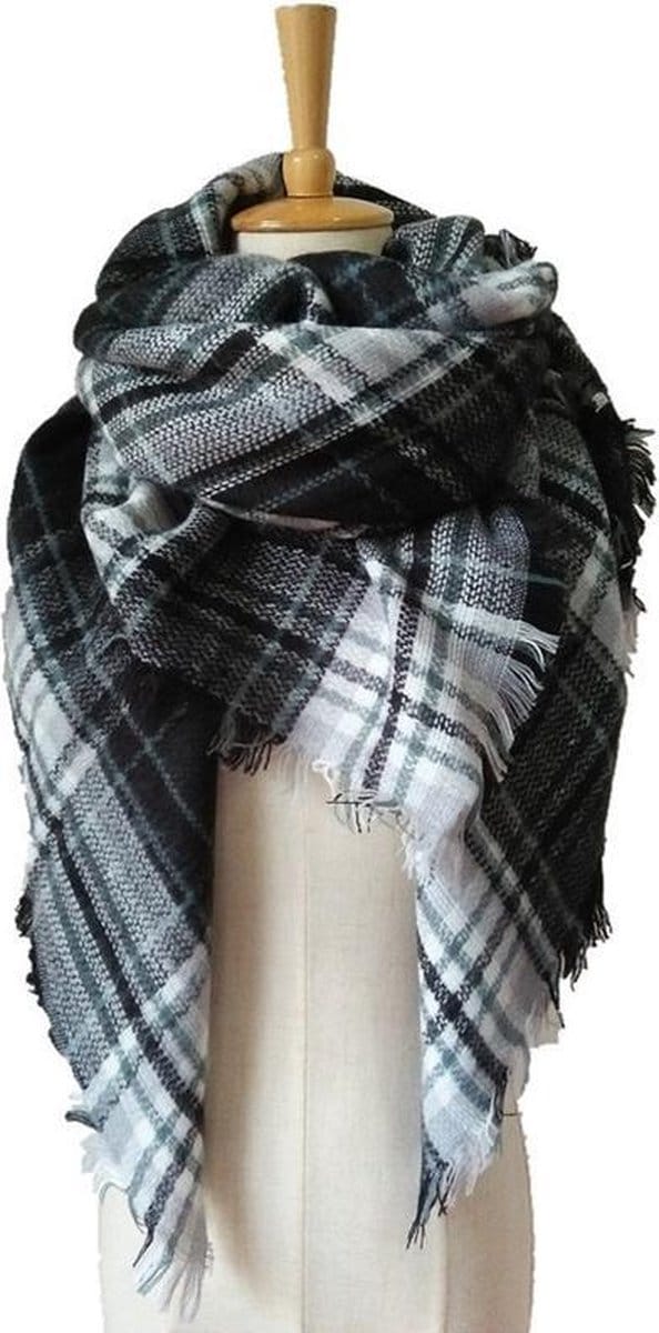Geruite Dames Sjaal – Black & White - Shawl