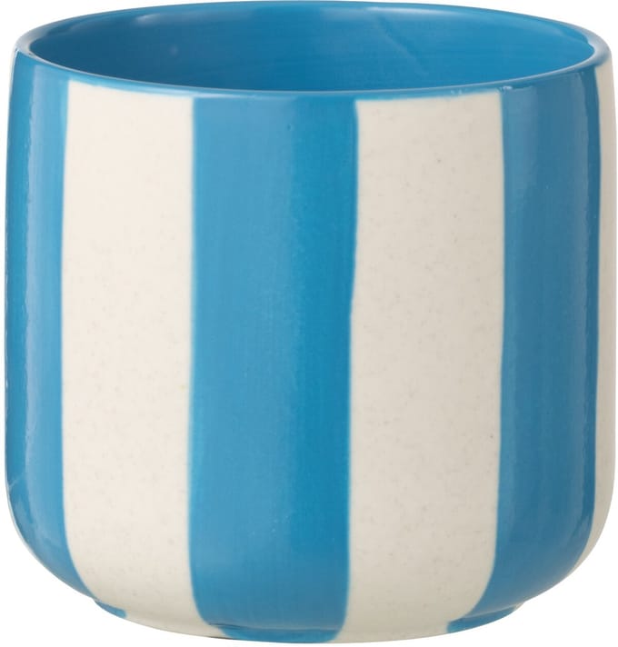 J-Line bloempot Gestreept - keramiek - blauw/wit - medium