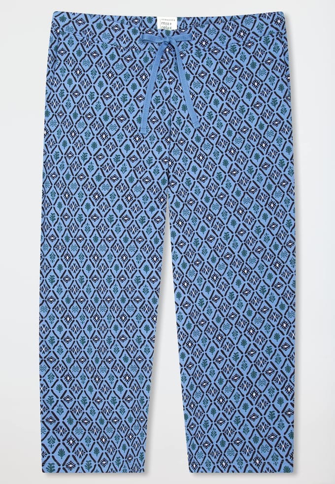 3/4-broek, aquablauw, met patroon - Mix+ Relax 36