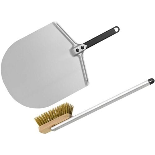 GGM Gastro (SET) Pizzaschaufel - 305x355mm & Pizzaofenbürste Zilver