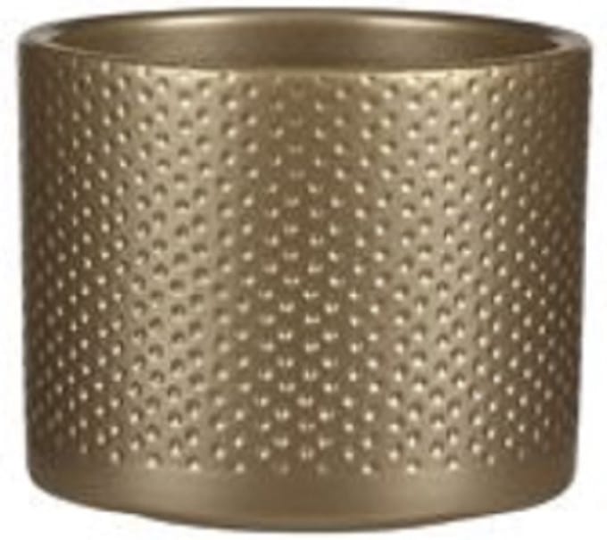Mica Decorations Plantenpot - goud - keramiek - D12 x H10 cm - bloempot binnen
