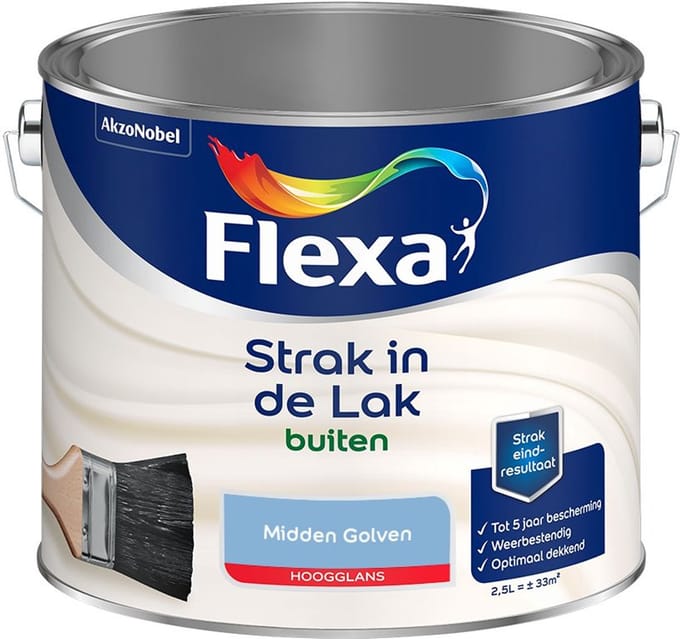 Flexa - Strak In De Lak Buitenlak Hoogglans - Midden Golven - Mengverf - 2,5 L