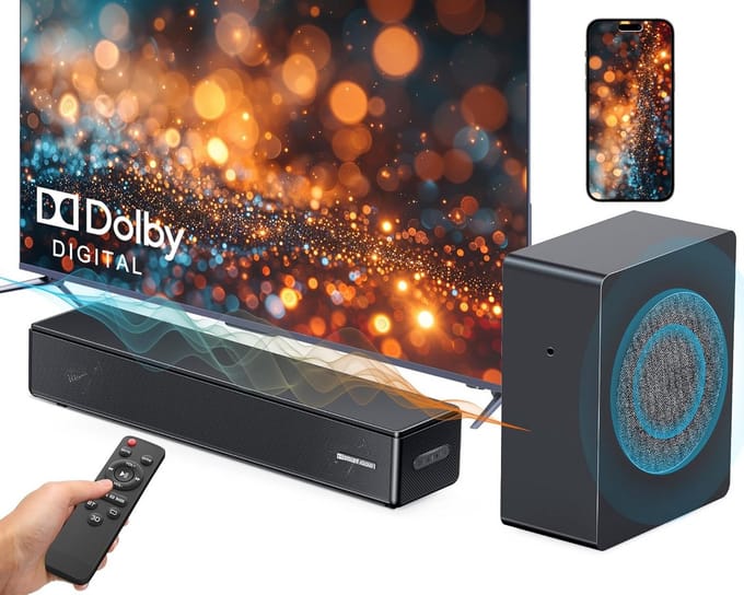 Draadloze Soundbar met Subwoofer en Dolby Digital voor Televisie