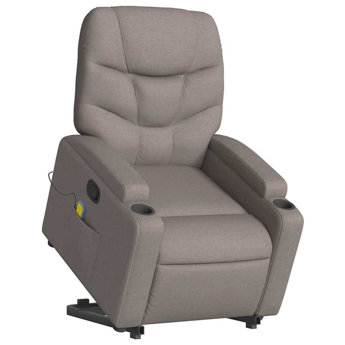 vidaXL - Sta-op-massagestoel - verstelbaar - stof - taupe