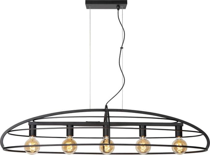 Lucide DIKRA - Hanglamp - 5xE27 - Zwart