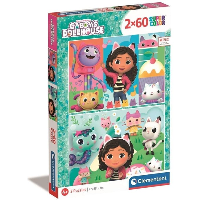 Clementoni - Puzzel - 2x60 Stukjes - Gabby's Dollhouse - Puzzels Voor Kinderen - Vanaf 4 Jaar