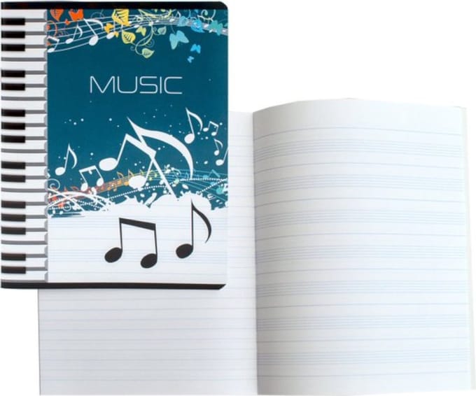 Muziekschrift met Notenbalken - A5 formaat - Muziek