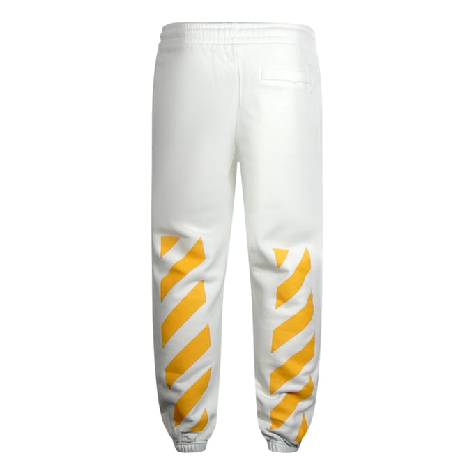 Gebroken witte Caravaggio-schilderij Verkort logo witte joggingbroek