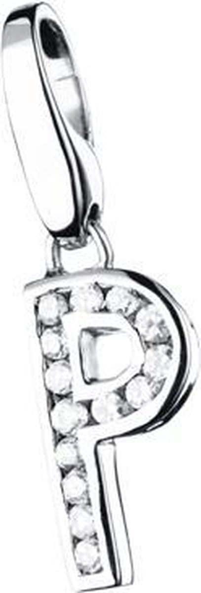 Charm | bedel | zilver | letter | P | zirkonia