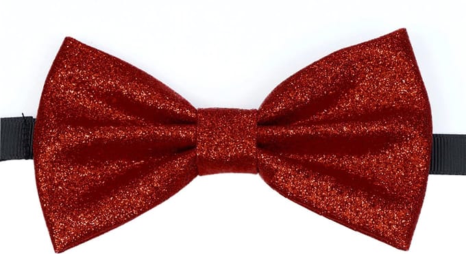 Sorprese Vlinderdas - Rood Glitter - voorgestrikt - vlinderstrik - strik - strikje