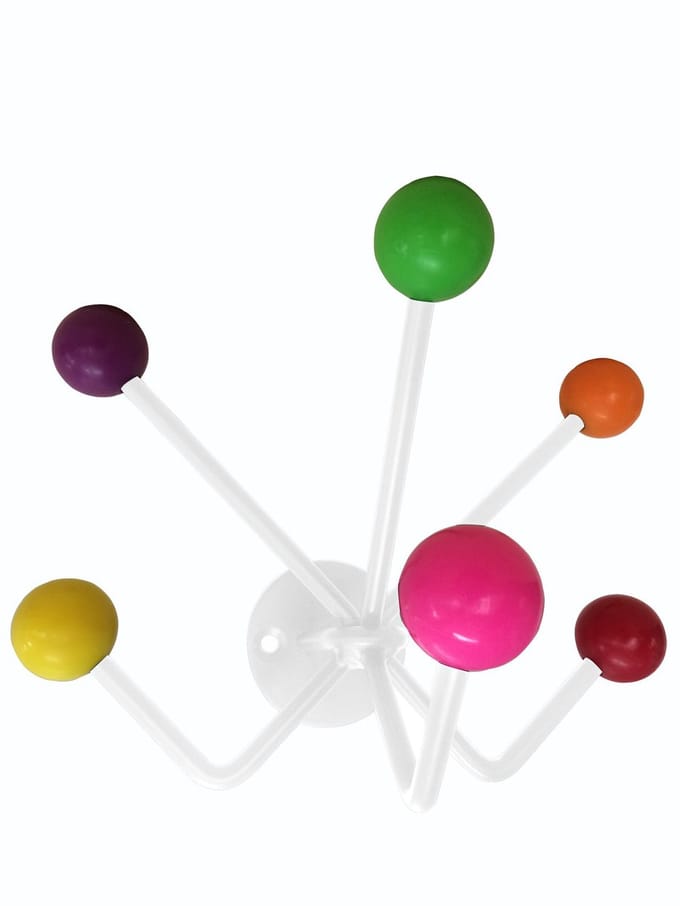 HOME It® Kapstok, 6 haken - wit, multi