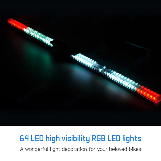 64 LED's fietswielverlichting Hoge resolutie fietsspaakwiellicht Programmeerbare motor RGB-display wit