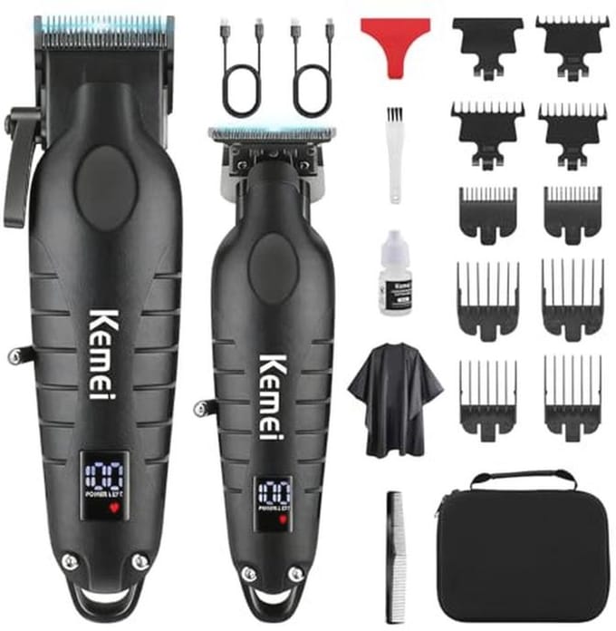 Professionele draadloze tondeuse en trimmerset voor mannen - Zero Gapped T-Blade haar/baardtrimmer