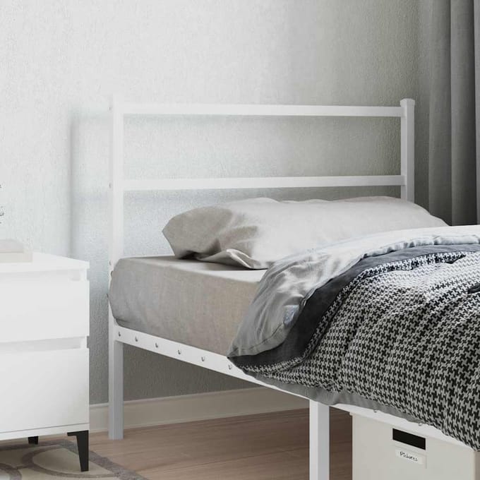 vidaXL - Vervangend - hoofdbord - 100 - cm - metaal - wit