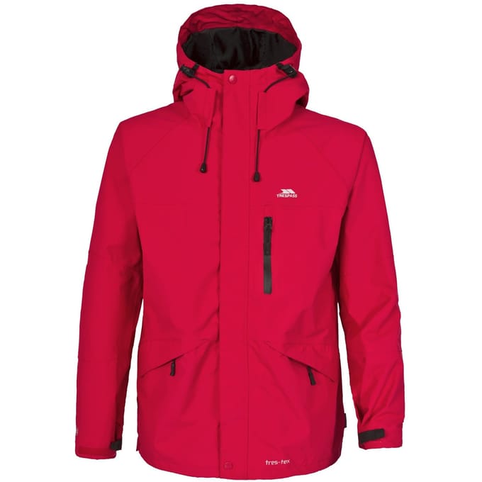 Trespass - Heren Corvo Waterbestendige Jas met Capuchon (Rood)