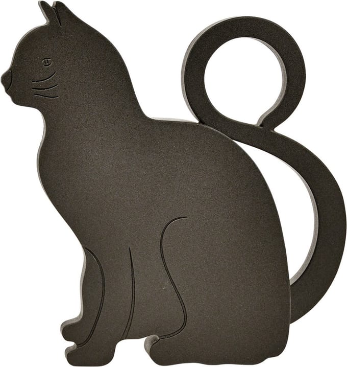 Esschert Design Deurstopper - kat - kunststof - zwart - 11 x 9 x 3 cm - deurwig