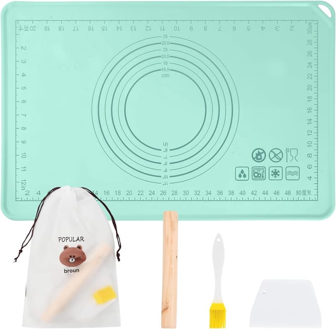 Siliconen bakmat met meting, antislip deegonderlegger 60 x 40 cm
