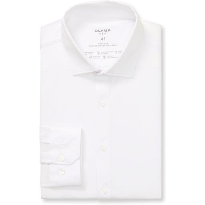 OLYMP No. Six 24/Seven Overhemd, Super Slim, Modern Kent, Wit