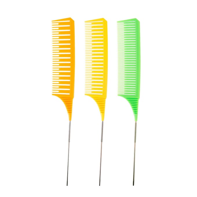 Ingrid – ensemble de peignes de coiffure, peigne à queue, peigne de teinture, outil de Salon de coupe, mise en évidence 3 multicolore