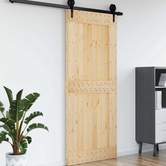 vidaXL - Deur - NARVIK - 95 - x - 210 - cm - Massief - Pine - Hout - (Onbehandeld) - Naturel