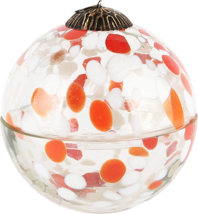 Dekoratief | Kerstbal pot 'Blurred Terra', glas, 10x10x11cm | A248023