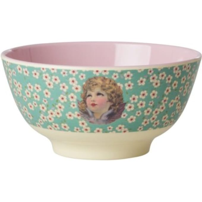 Rice kerst melamine kom medium angel, groen