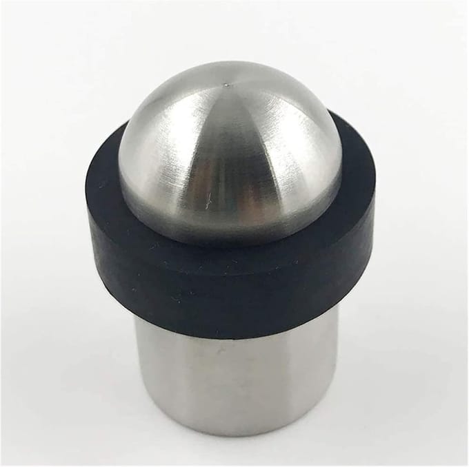Deurstop RVS - Woonaccessoire - Bescherming Deuren - Roestvrij staal constructie - 500 Gram - Zilver