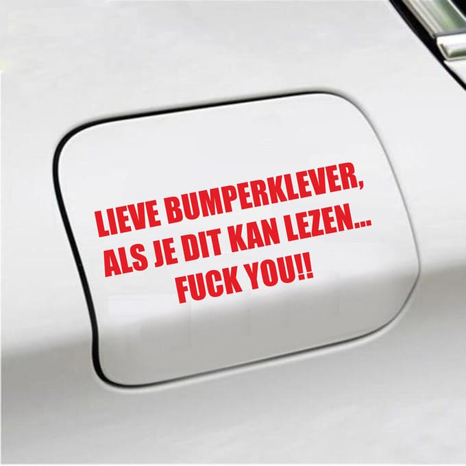 Bumpersticker - Lieve Bumperklever - 6 X 14,8 - Rood