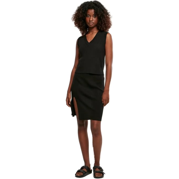Urban Classics Gilet -3XL- Short Knitted Slip On Zwart