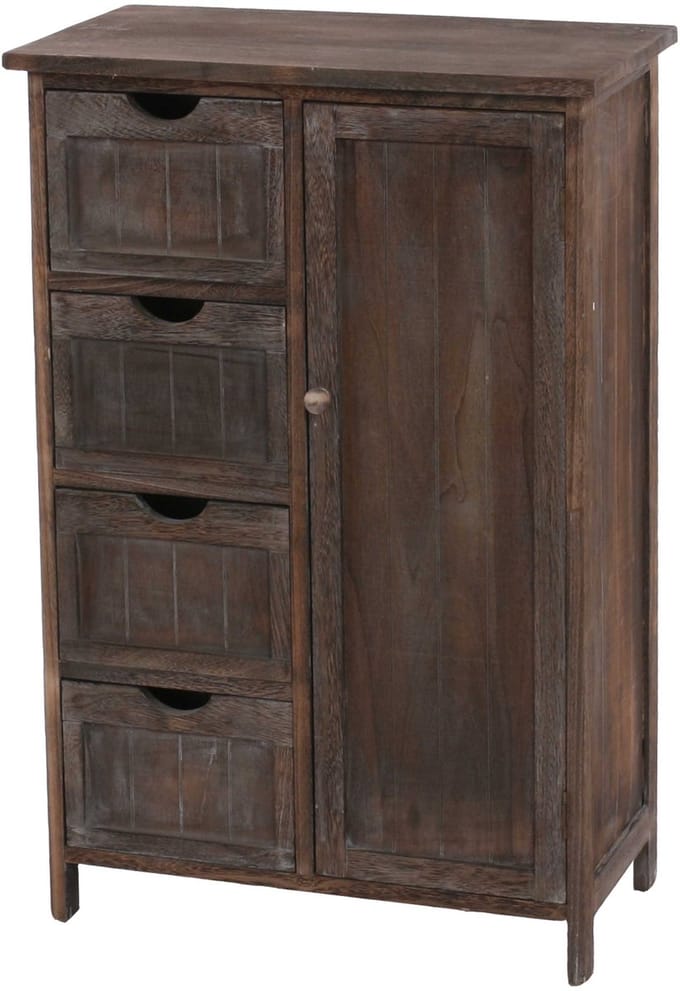 Ladekast MCW-D12, ladekast, shabby-look vintage 82x55x30cm ~ bruin