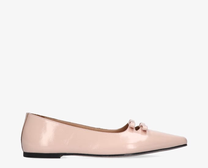 Tango rea bow ballerina's nude patent leer