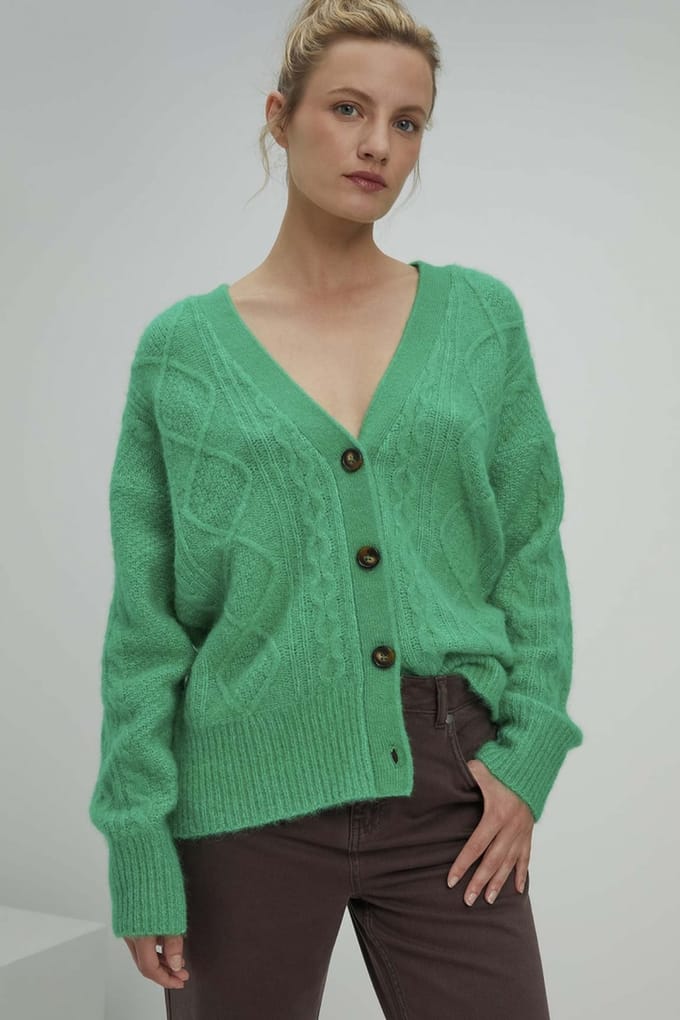 Josephine & Co Seth Cardigan Parrot Green Größe: S | Strickpullover Outlet | Damen | Grün