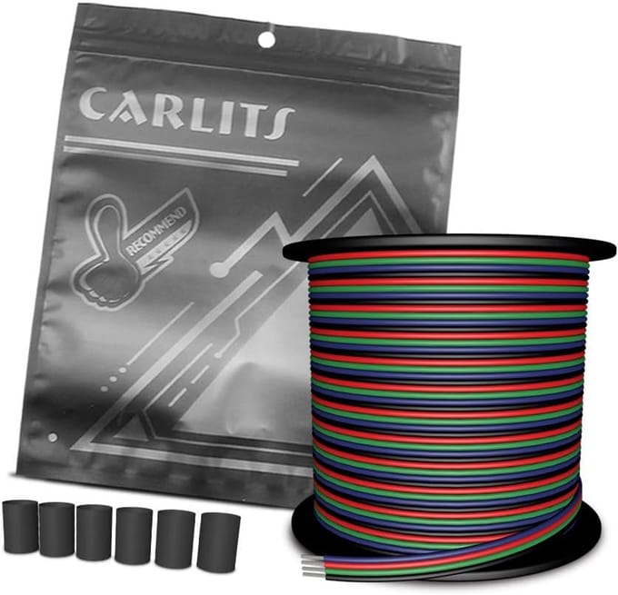 30 m 22 AWG RGB Verlengkabel voor LED-strips - 4 kleuren