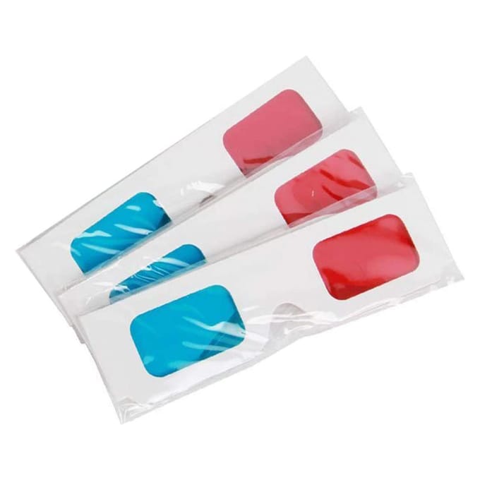 4 stuks 3D kartonnen bril rood en cyaan anaglyph witte kaartbril voor 3D-weergave 4pcs