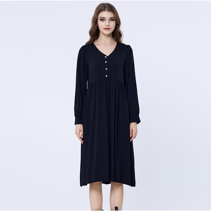 Retro-stijl losse shirt-jurk