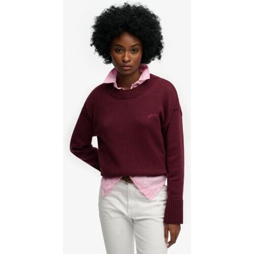 Superdry Essential Crew Neck Trui Red Grootte: 40