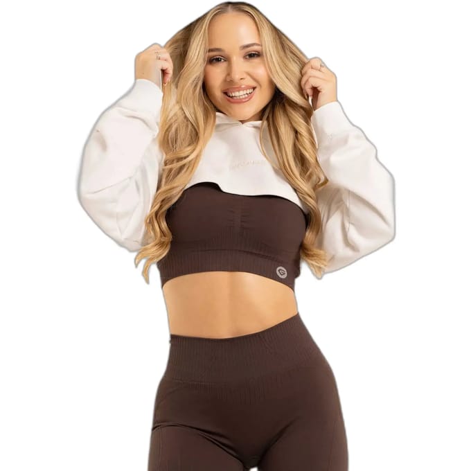 Dames Cropped Hoodie Gym Glamour