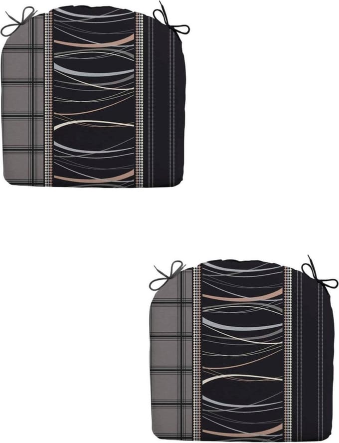 Madison - Zitkussen - Universeel - 2st - 46x48cm - Lines Grey - Grijs