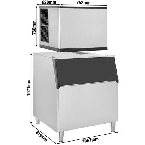 GGM Gastro Eiswürfelbereiter - Würfel - 403 kg/24 h - inkl. Eisvorratsbehälter