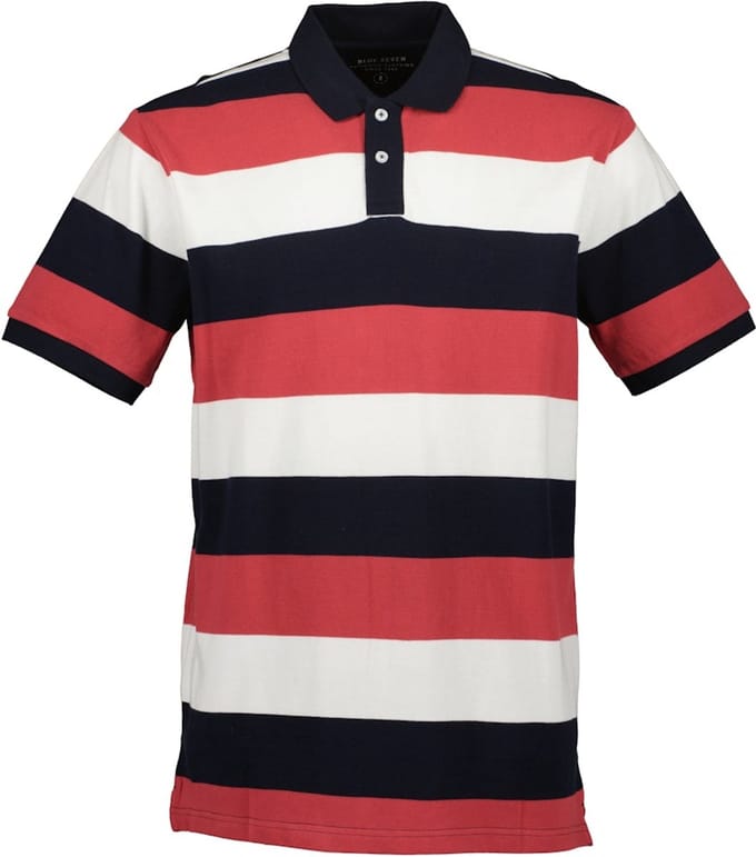 Blue Seven - Polo 321194 rood streep KM - maat M