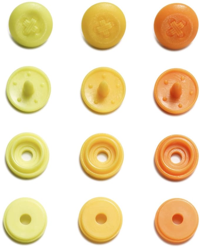 PL ColorSnapsMini knoop afb. geel 36st - Drukknopen Color Snaps - Prym