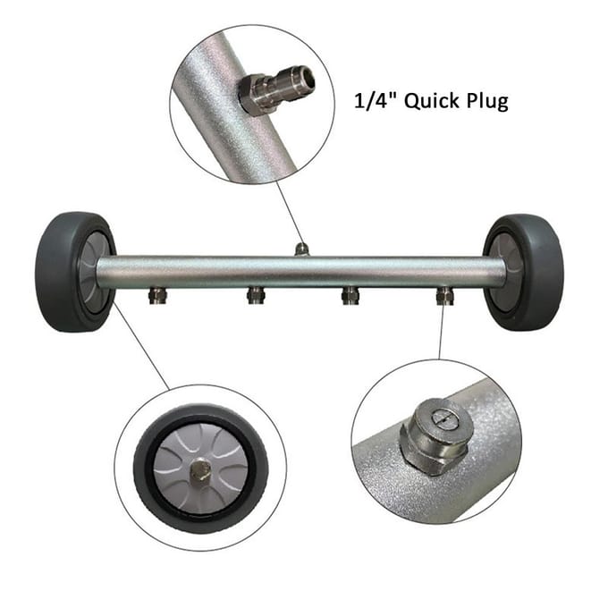 16 inch hogedrukreiniger onderstelreiniger, onderstelsproeier met 4 sproeiers, 4000 PSI auto