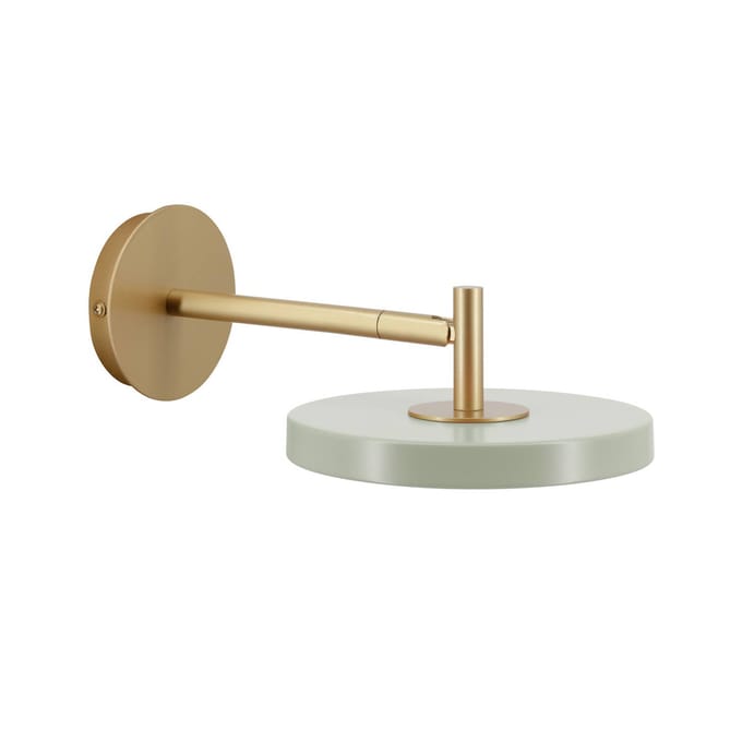 UMAGE LED wandlamp Asteria Short, olijfgroen/messing, stekker