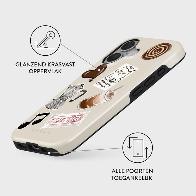 BURGA Tough MagSafe Case geschikt voor Apple iPhone 16 - MagSafe - Oat Milk Please