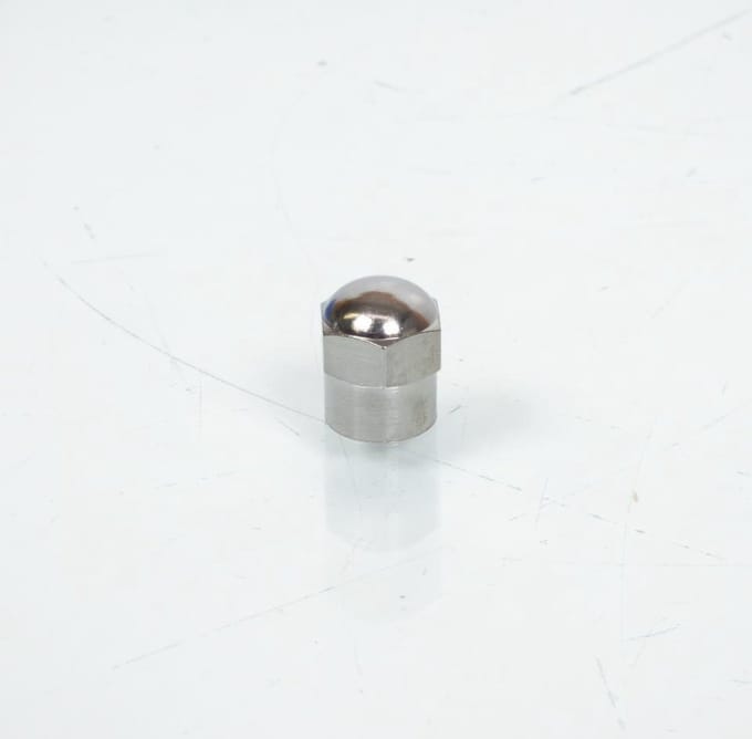 1 Bouchon de valve en acier chromé tête bombée pour moto scooter auto cyclo mob